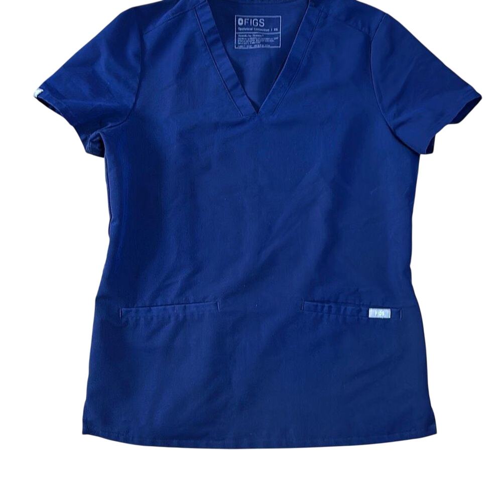 Figs Casma Three-Pocket scrub top NAVY XS